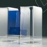 Espositore da tavolo porta depliant in metacrilato bicolore